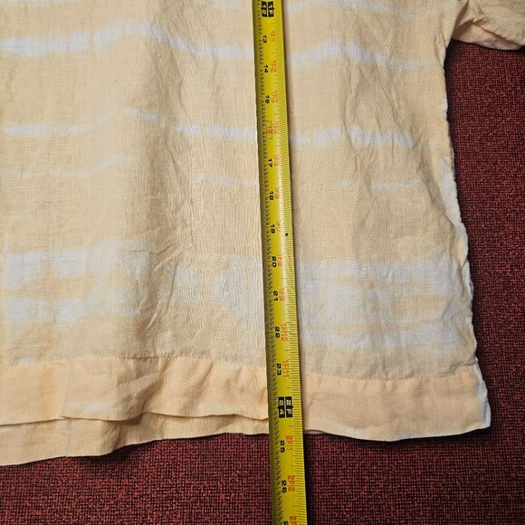 J. Jill Pure Jill Tie Dye Linen Boho Blouse M Peach Boxy Boho Coastal Lagenlook - Picture 8 of 9